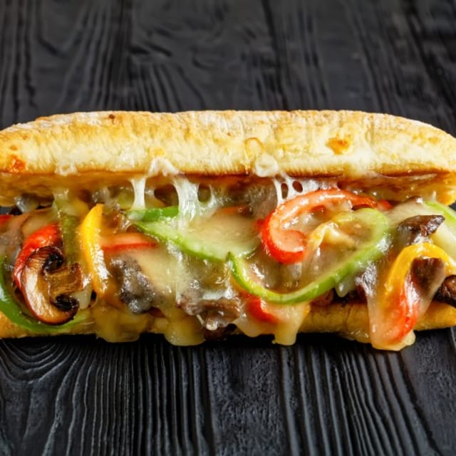 Philly Cheese Steak Deluxe Sandwich.
